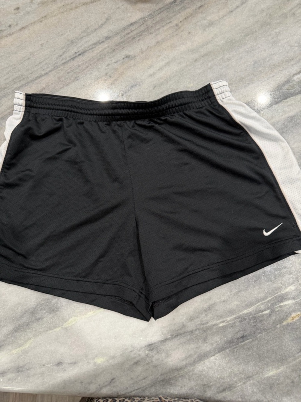 Nike Black Athletic Shorts with White Side Panels
